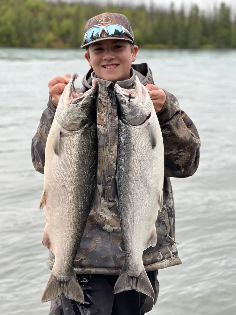 Silver salmon on a fly fishing trip